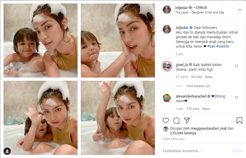 Jessica Iskandar memutuskan untuk menetap di Bali