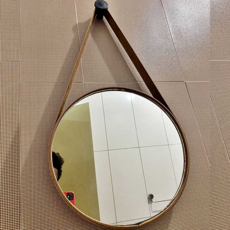 Espelho Adnet Redondo Para Banheiro/quarto/sala/30cm+brinde