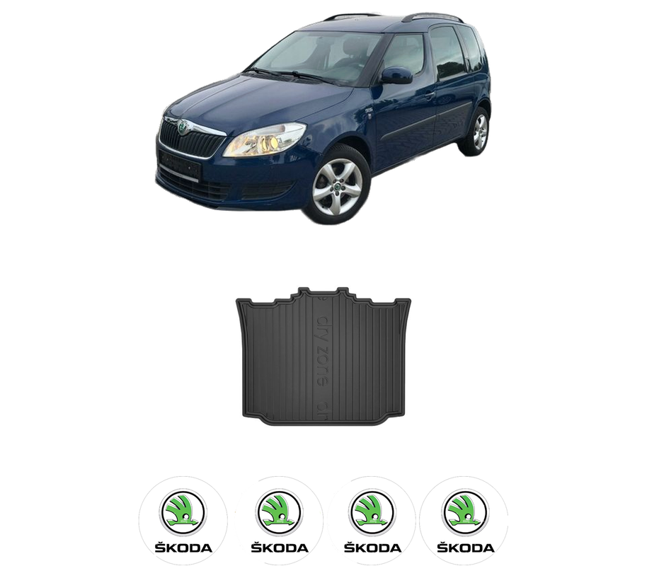 Tavita Portbagaj SKODA ROOMSTER (5J7) din 2006-2015, Protectie Portbagaj Auto, 4x Stickere auto cu SKODA