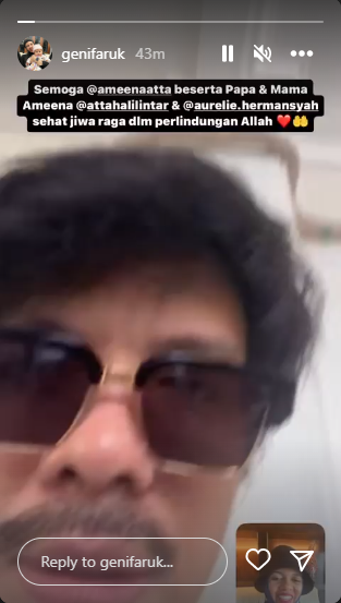 Geni Faruk video call Atta Halilintar sebelum Tedak Siten Ameena digelar. (YouTube AH)