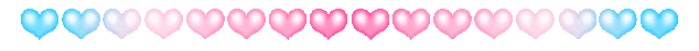 bouncing hearts in the colors of the transfemme flag