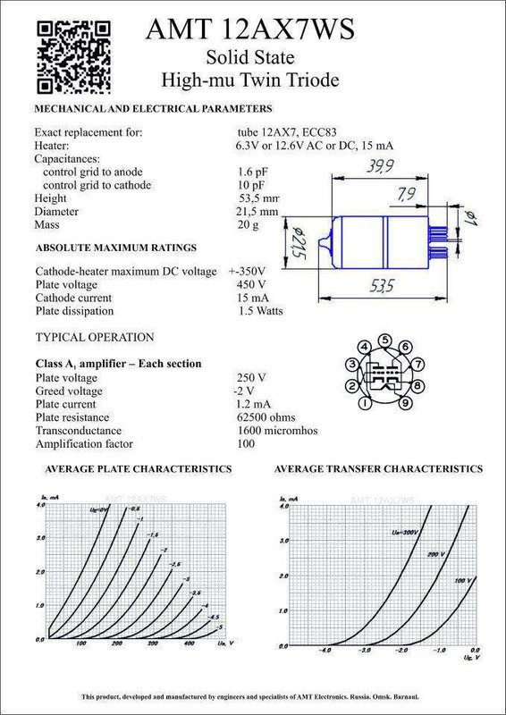 AMT-12AX7-WS manual