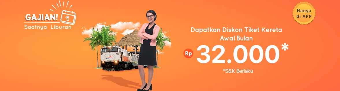 Diskon Rp 32 Ribu untuk Pembelian Tiket Kereta Api