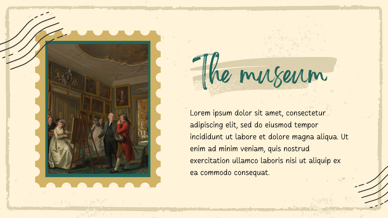 Green and Beige Illustrative Museum of History Presentation