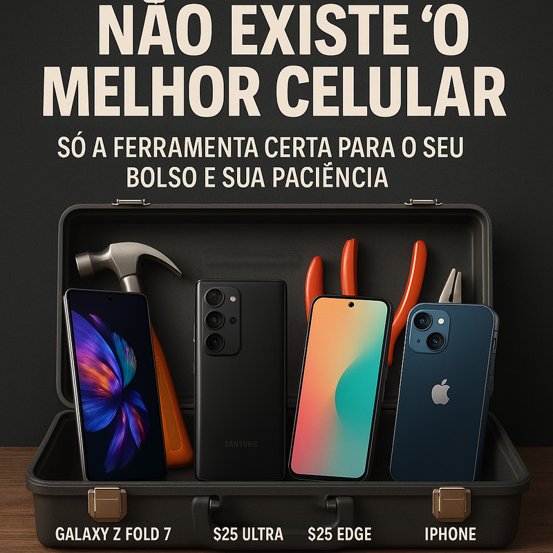 Não existe “o melhor celular” — só a ferramenta certa para o seu bolso e sua paciência
