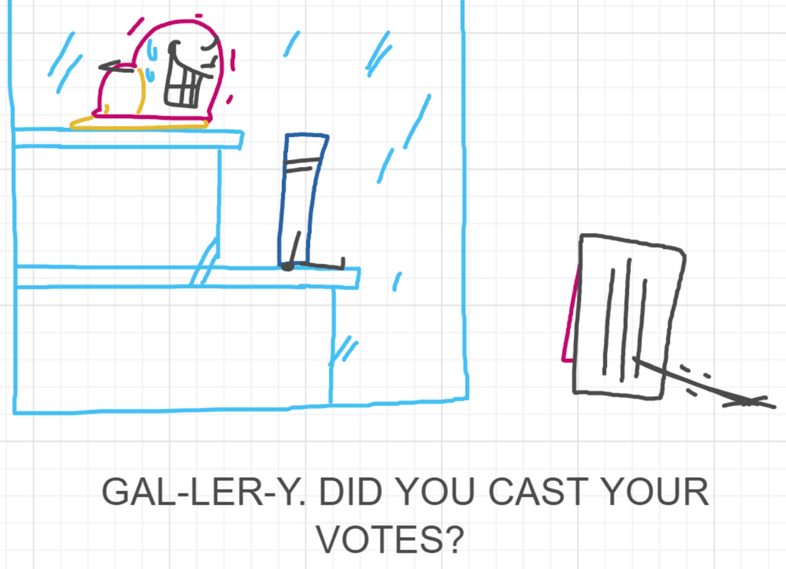A panel from You're In Danger, Boy, episode seven of the Board Boards object show by Furretwalk/WalkingFurret.