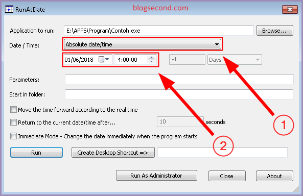 Cara Menggunakan Program RunAsDate di PC