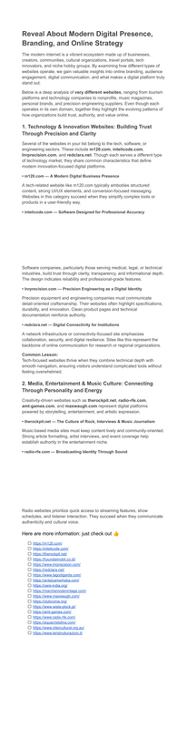 Reveal About Modern Digital Presence Branding and Online Strategy