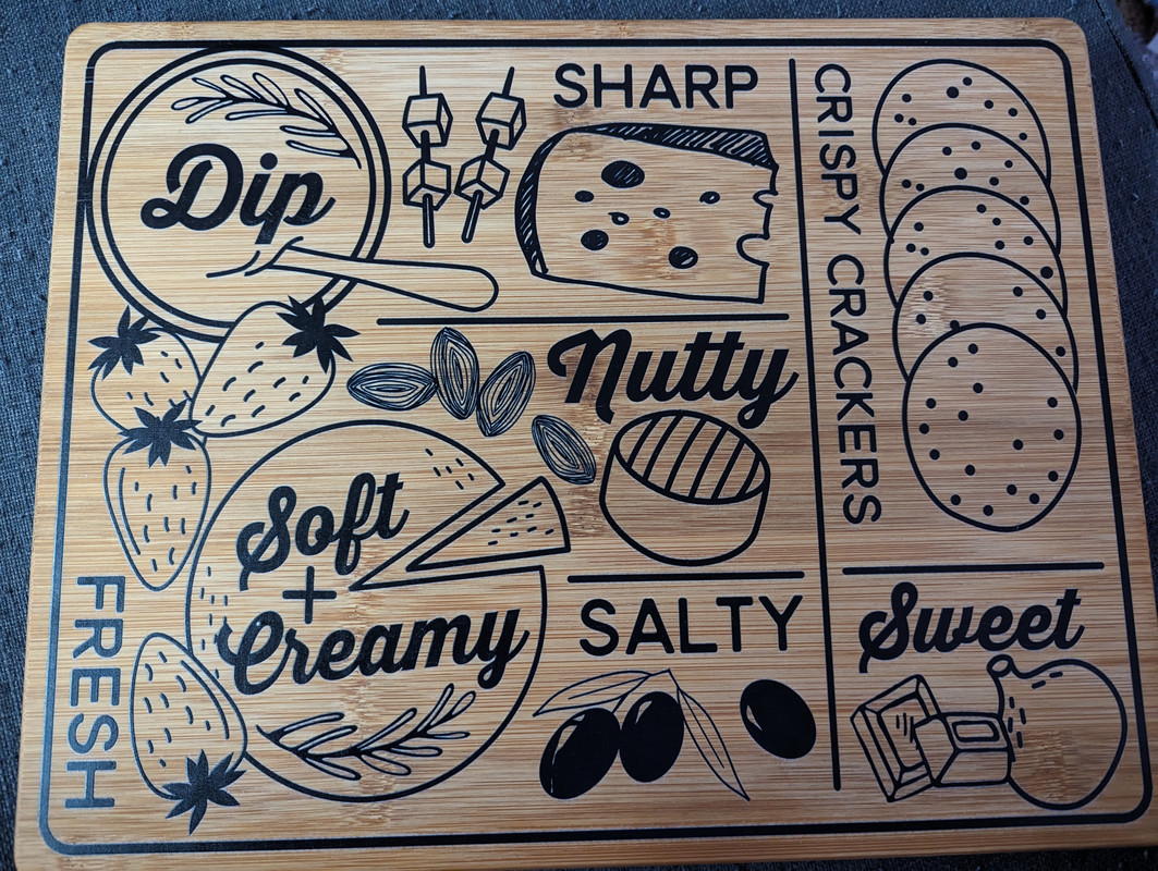 cutting board with decals