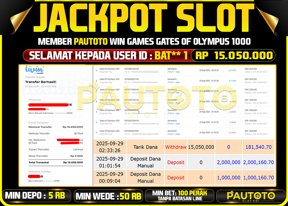 BUKTI JACKPOT LUNAS PAUTOTO