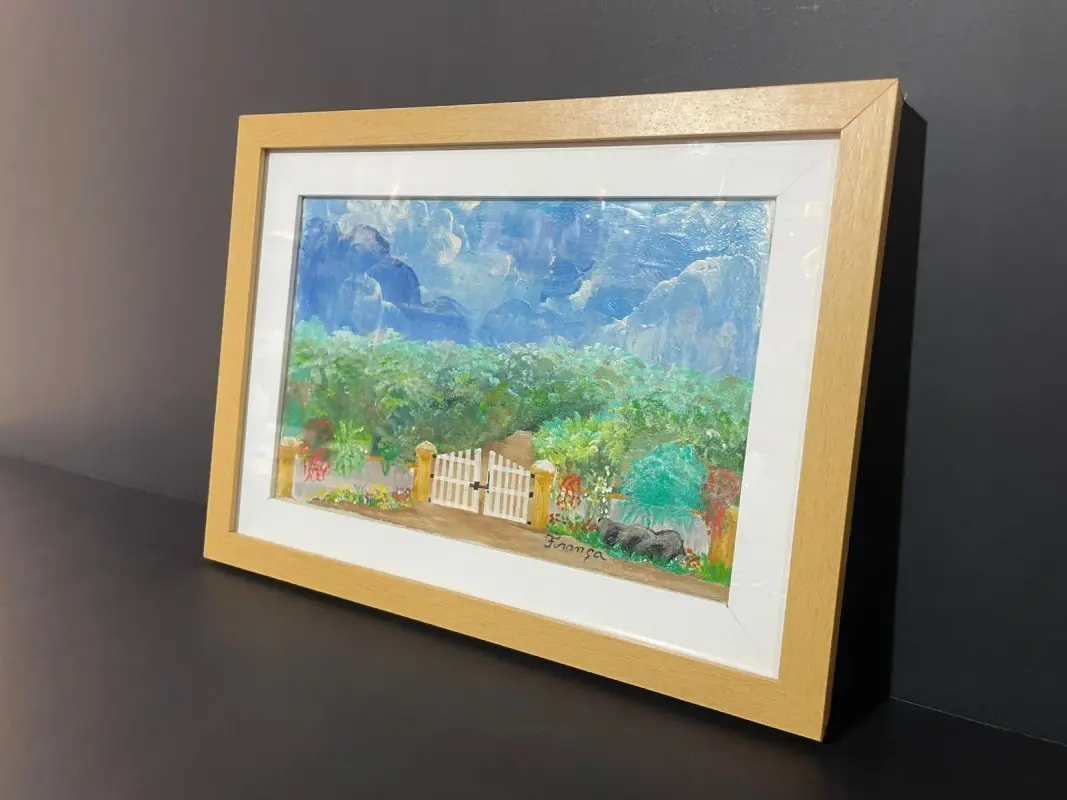 Detalhe de uma moldura de madeira de alta qualidade