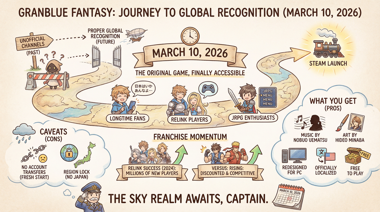 Fantasy JRPG game artwork with epic adventure atmosphere