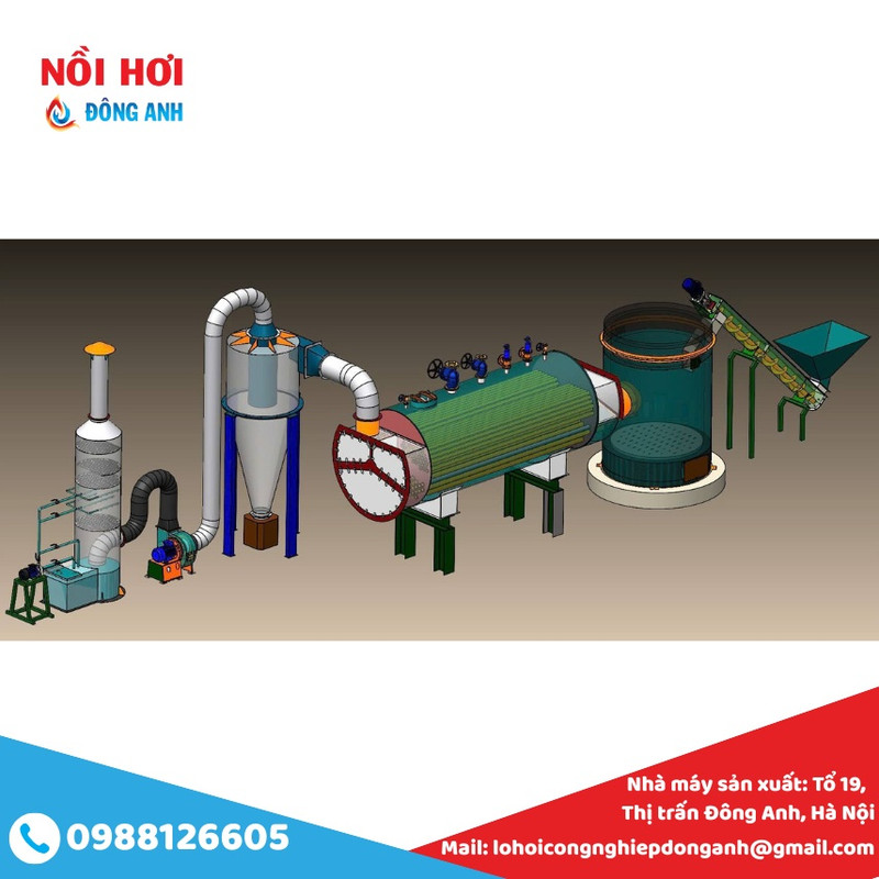 nồi hơi công nghiệp đốt viên nén
