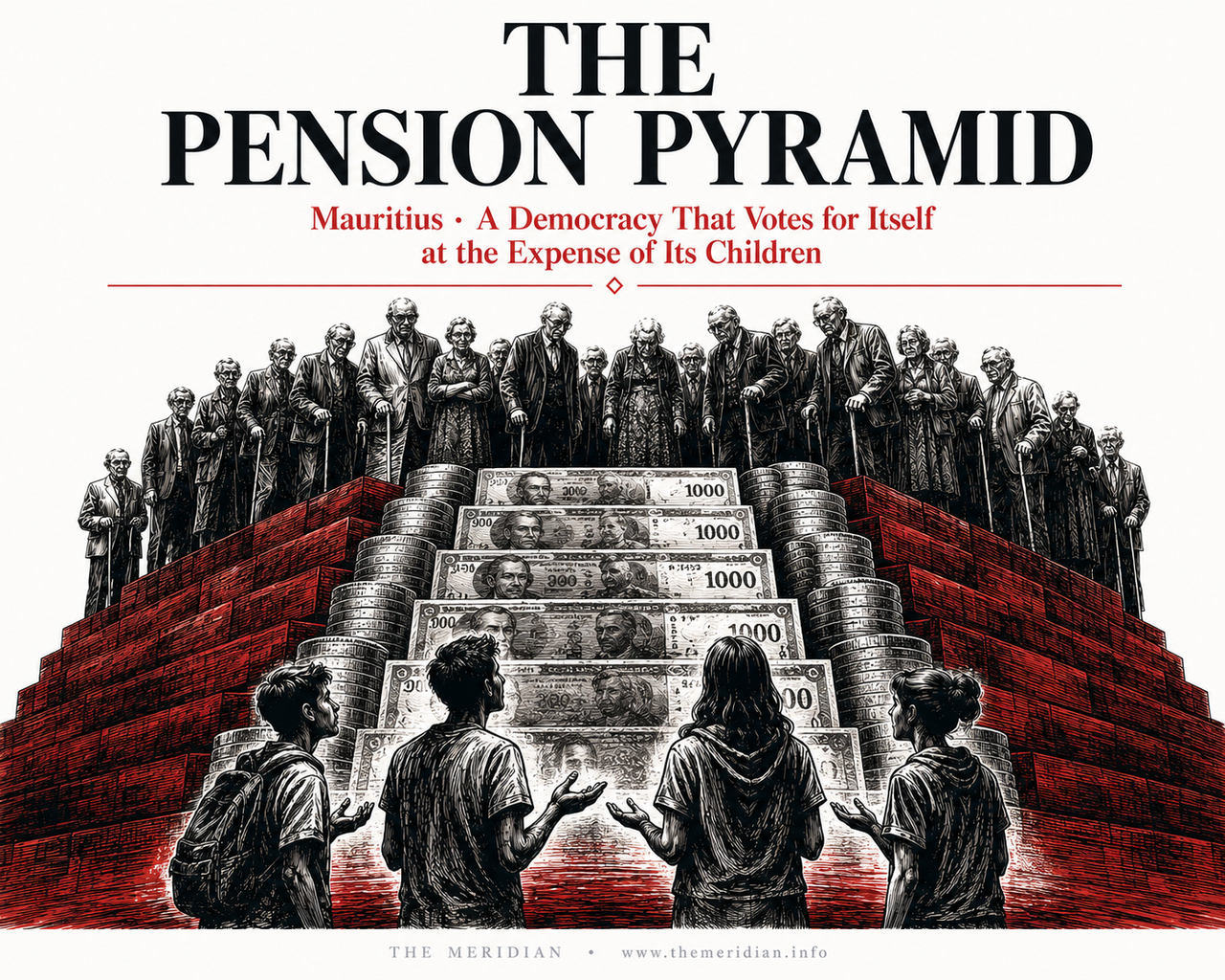 Mauritius Pension Pyramid BRP elderly vote Gen Z extraction debt 2026 The Meridian
