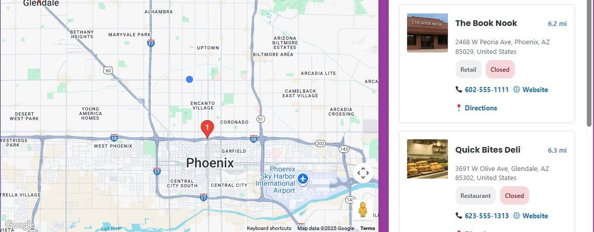Business Finder Demo Screenshot