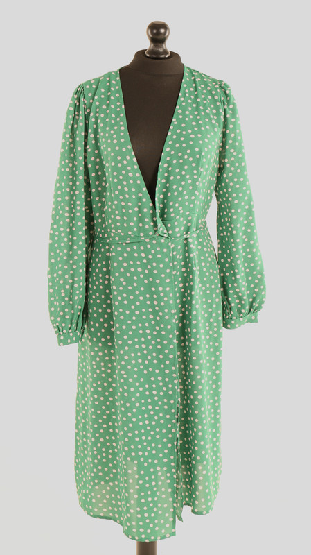 Green Polka Dot Dress Wrap Dress - Adult 10