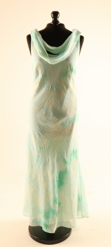 Blue And Silver Mottled Prom Dress - Adult 16