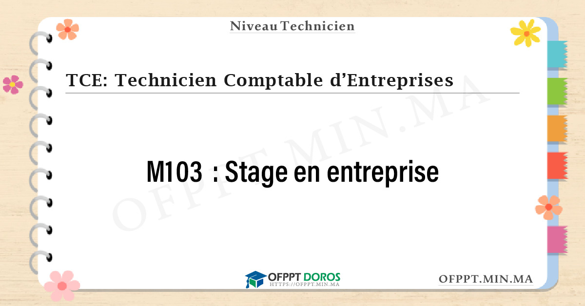 Sommaire détaillé du cours Stage en entreprise M103 OFPPT - Structure du module