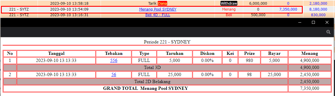 Bukti JP togel hari ini