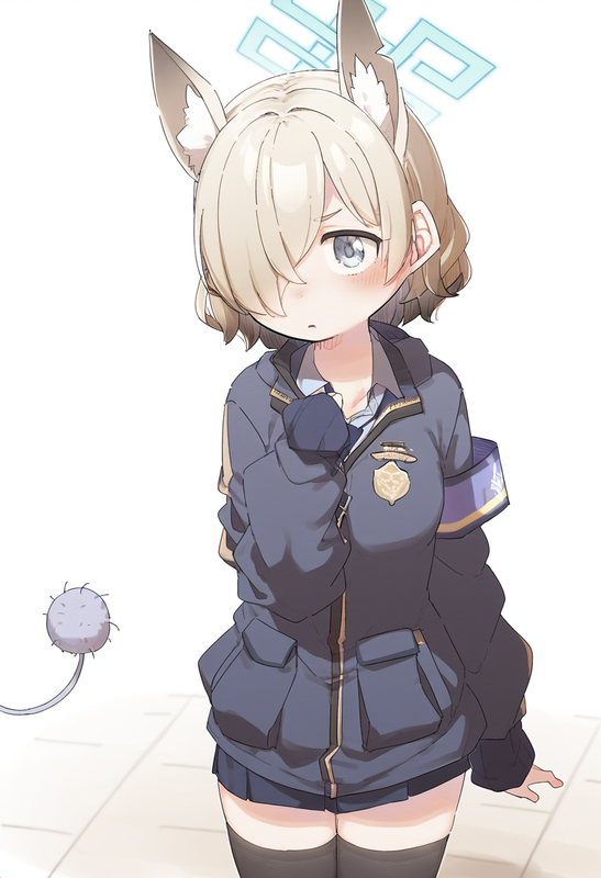 depth of field, 1girl, kanna (blue archive), short hair, {{artist_ yukie (kusaka s-3536385610