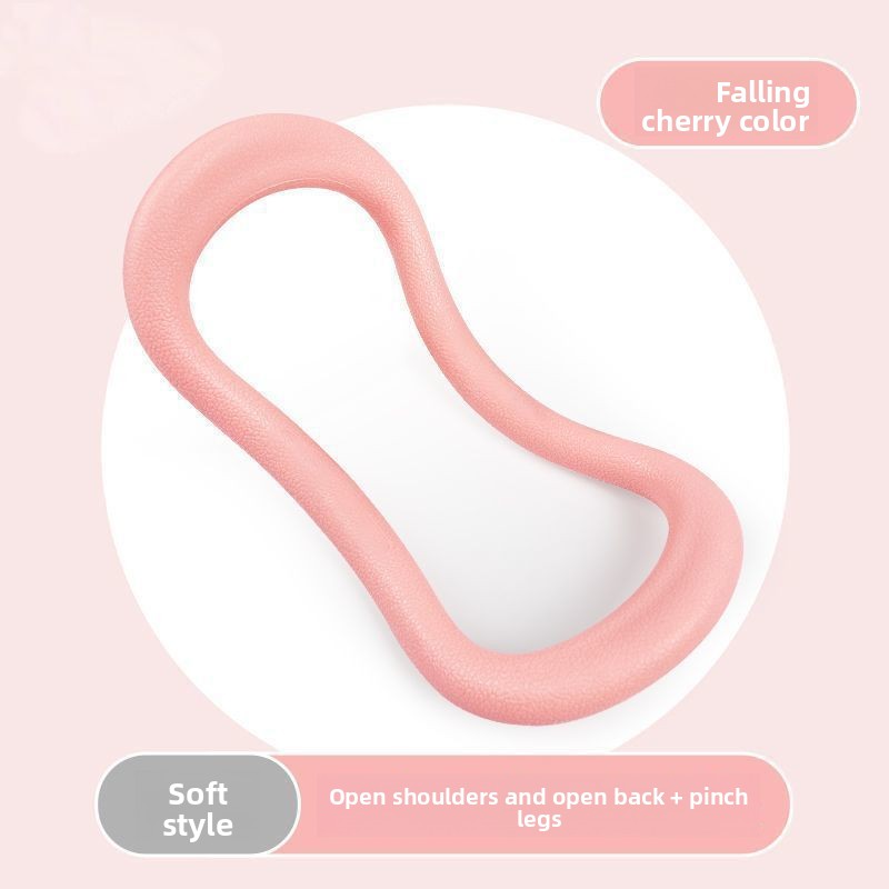 2-PCS Pink Multifunctional Yoga Ring Pilates Circle with Soft TPE Double Arc Design for Calf Relaxation and Posture Correction Ideal for Local Home Gym Fitness