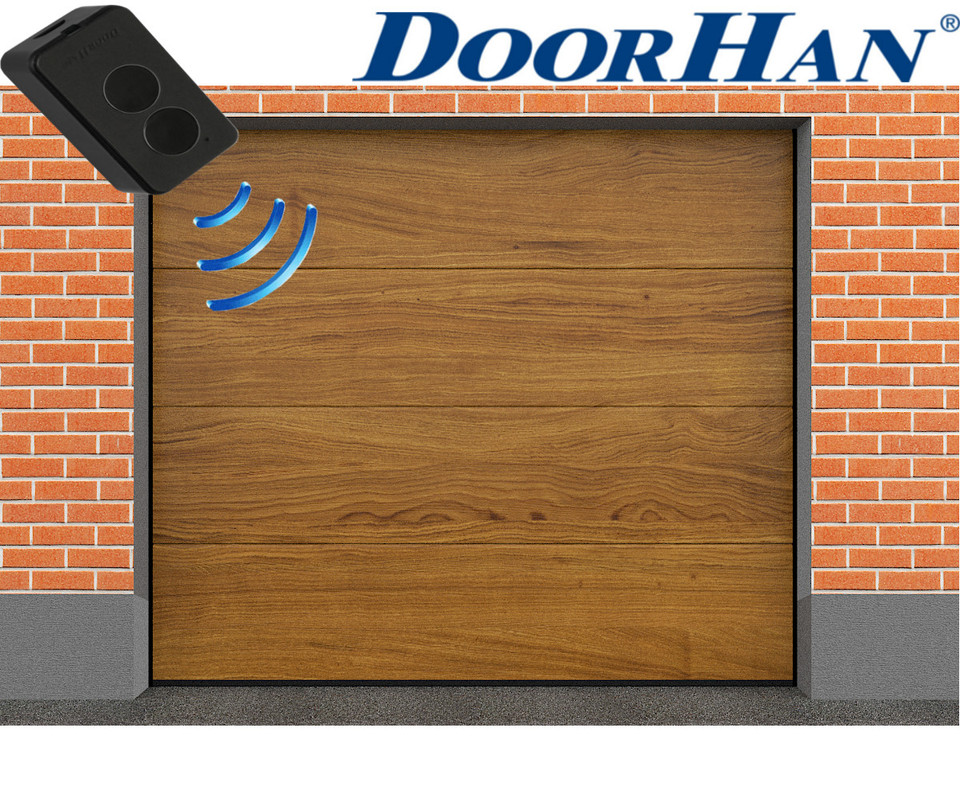 Garagentor Sektionaltor Tor 40mm Golden Oak L-Sicke Glatt + Motor 2