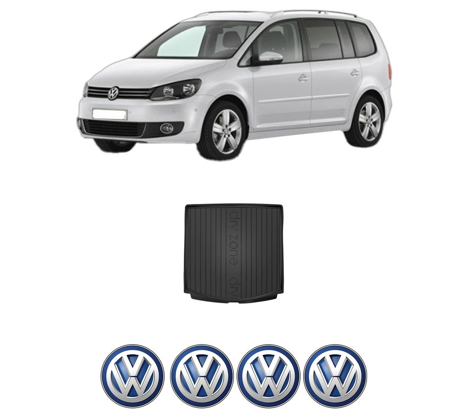 Tavita Portbagaj Volkswagen TOURAN VAN (1T3) din 2010-2015, Protectie Portbagaj Auto, 4x Stickere auto cu Volkswagen