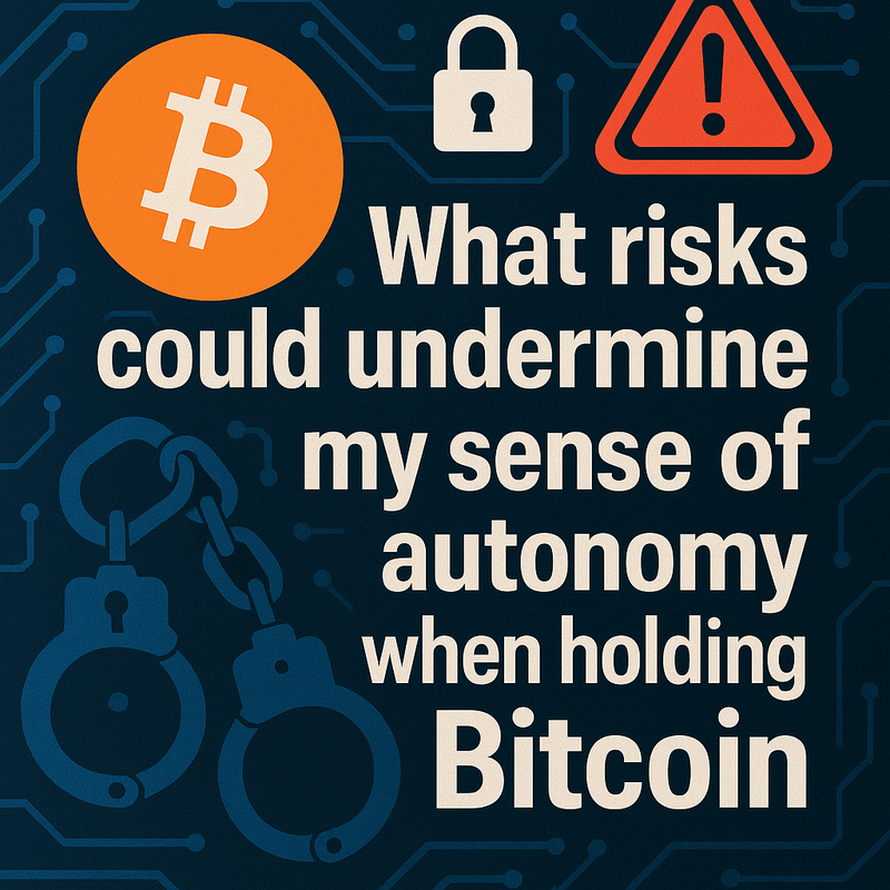 What risks could undermine my sense of autonomy when holding Bitcoin