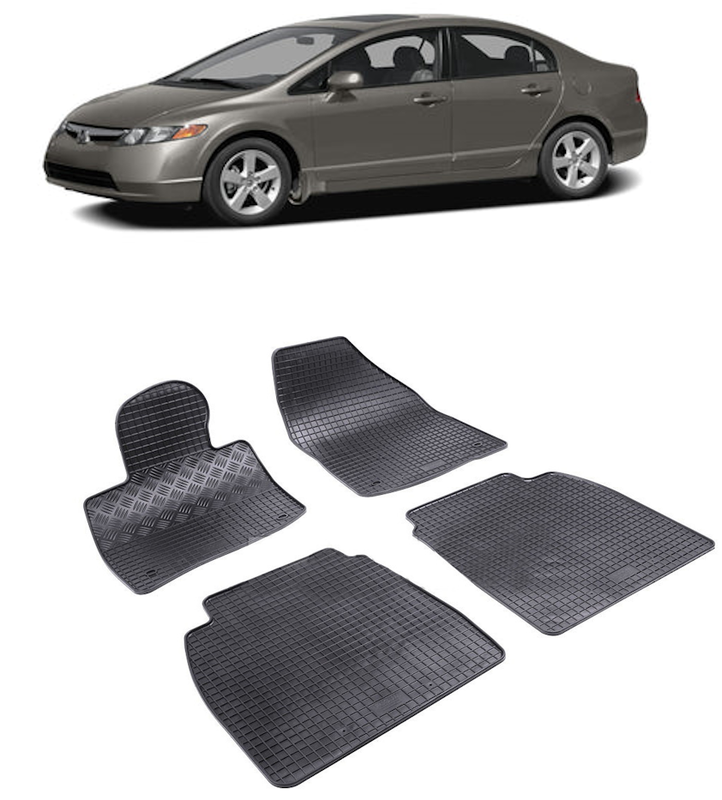 Set 4 covorase Honda Civic 2006-2012, din cauciuc 100%, compatibile cu autoturismul HONDA Civic