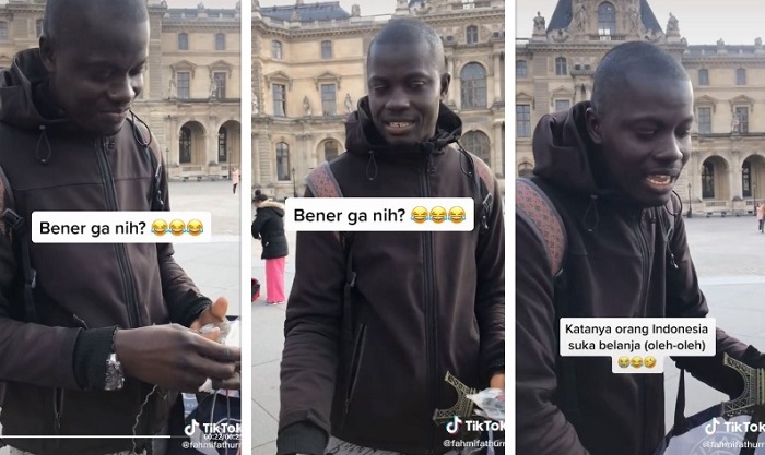 Seorang pedagang suvenir di Paris mendadak viral di media sosial (medsos) kantaran fasih berbahasa Indonesia.