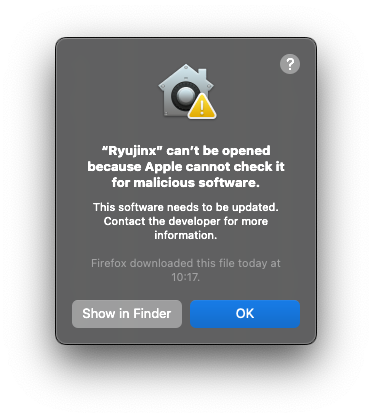 ryuginx can't open and I've checked settings and there is nothing there. it  says application can't be opened. : r/Ryujinx