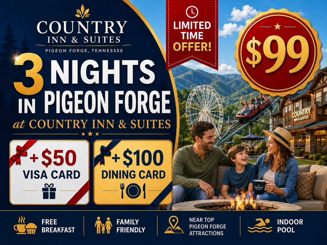 Pigeon Forge three-night vacation offer