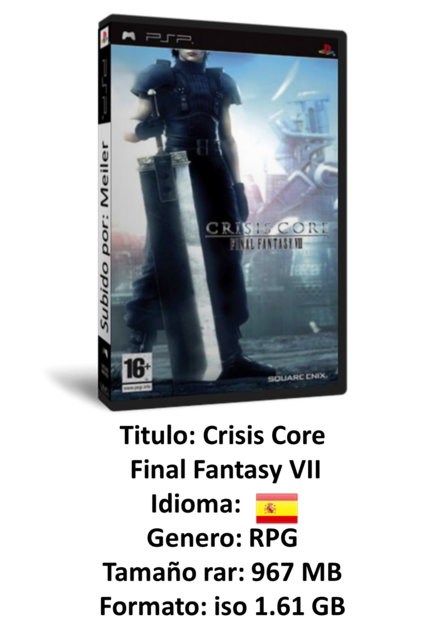 Crisis Core: Final Fantasy VII [PSP] [ISO] [Google Drive] [Mediafire]  Español 1 link