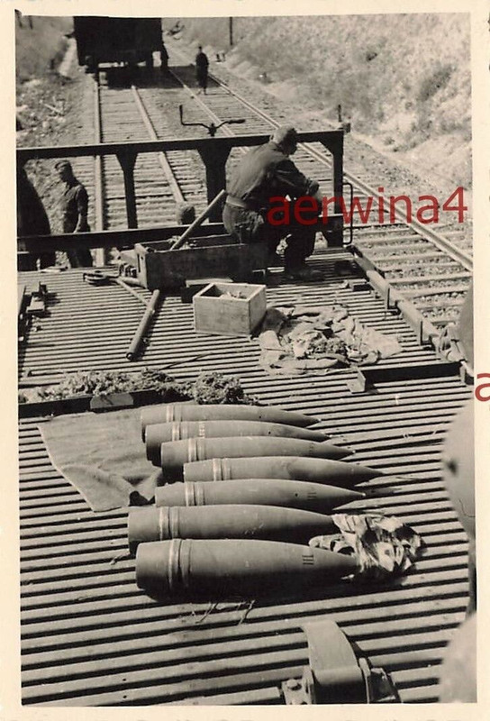 Bereit gestellt Granaten für Eisenbahngeschütz Bruno Hombourg Belgien