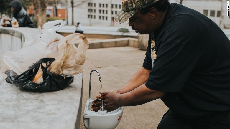 Hand washing stations for the homeless