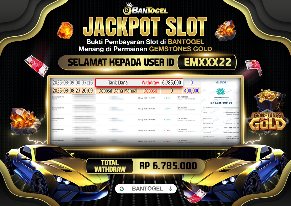 BUKTI JACKPOT LUNAS BANTOGEL