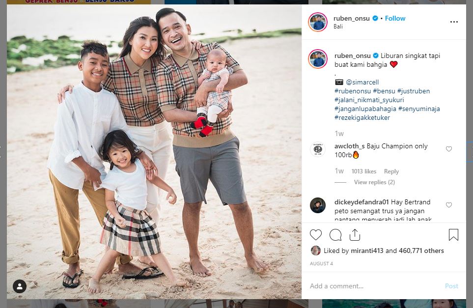 keluarga Ruben Onsu liburan ke Bali