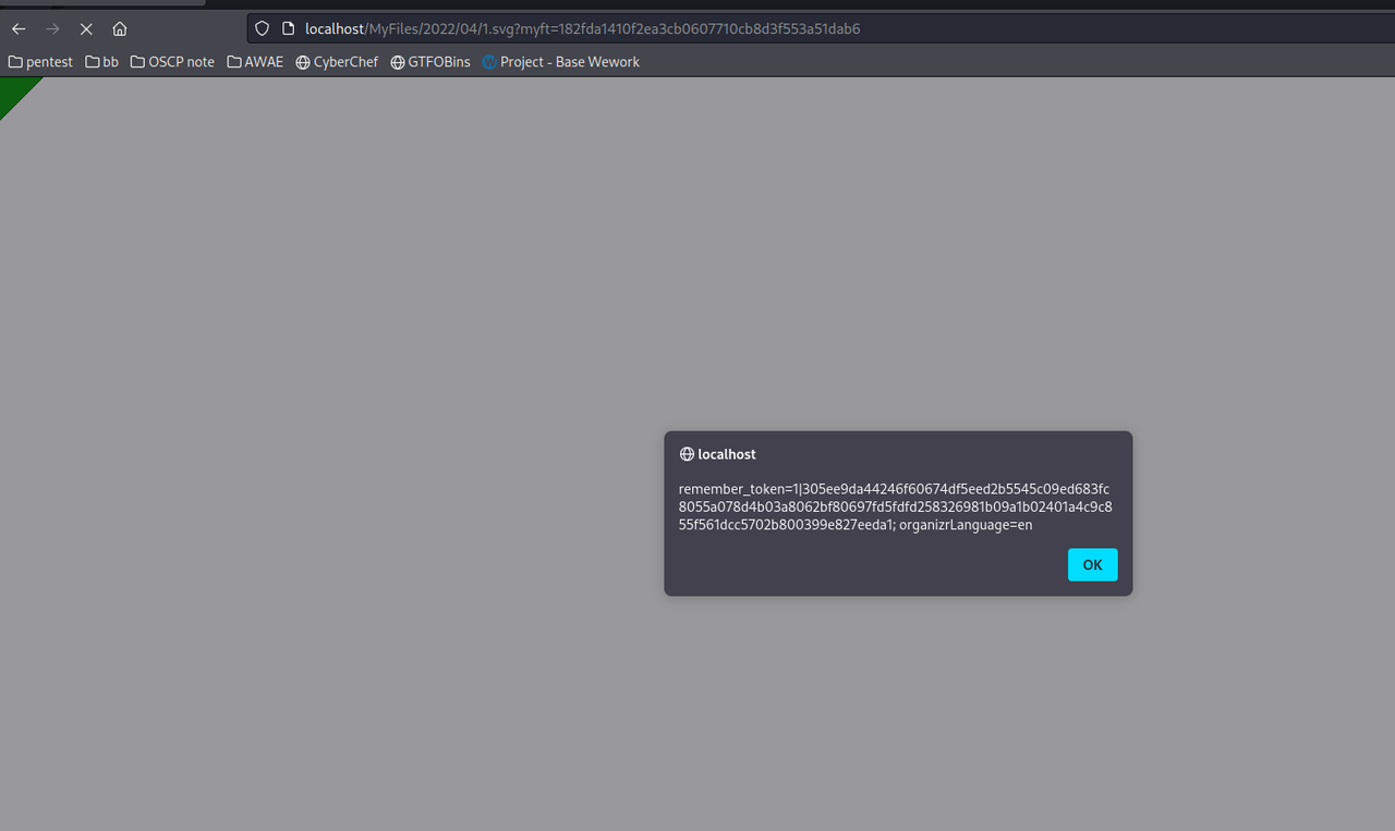 Multiple Store XSS via upload svg file and the file name of attachment