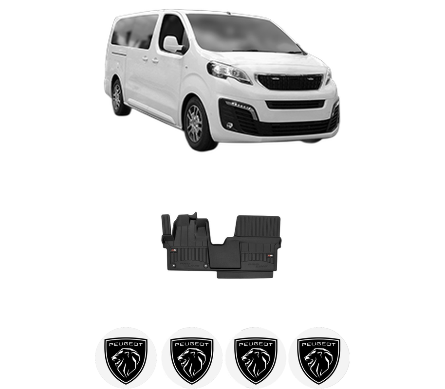 Set covorase presuri PEUGEOT EXPERT Bus (V_) din 2016-2023, auto, din cauciuc thermoplastic, 4 Stickere auto cu PEUGEOT