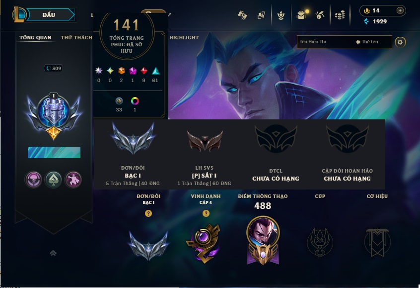 Acc LMHT # - Khung Bạc