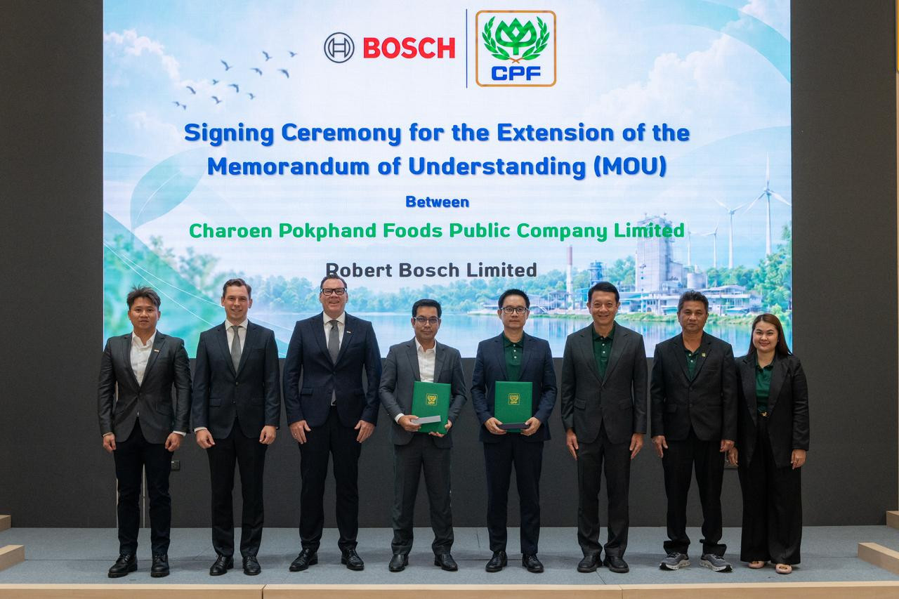 CPF–Bosch ต่อยอดความร่วมมือ ใช้ Data–AI ยกระดับการผลิตอาหาร หนุนเป้าหมาย Net-Zero