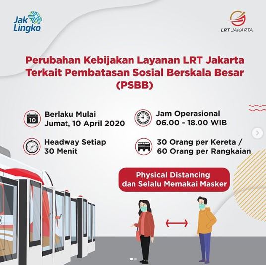 Layanan terbaru dari LRT Jakarta, Kamis (9/4/2020).