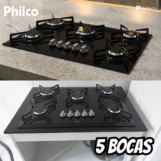 Cooktop Cook Chef 5, PHILCO, Preta, Grande