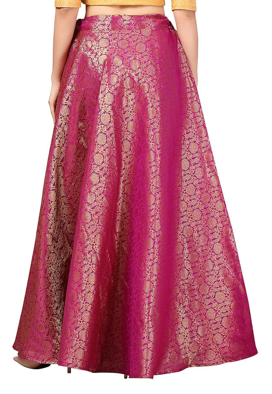 Women's Skirt Brocade Wedding Lehenga Skirts A-Line Maxi Bollywood Style Ghagra