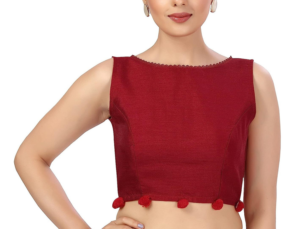 Women’s Sleeveless Saree Blouse Handmade Crop Top Ethnic Designer Tunic Choli