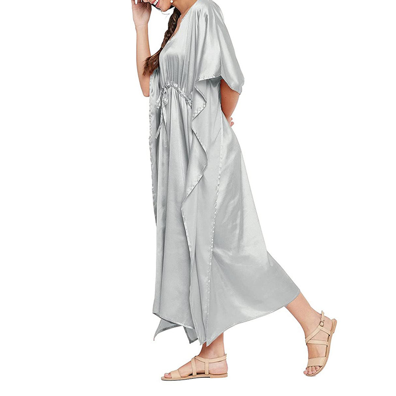 Women Satin Silk Nightdress Lingerie Sleepwear Nightgown Maxi Robe Loungewear - Picture 104 of 125
