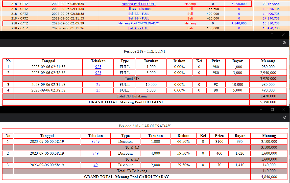 Bukti JP togel hari ini