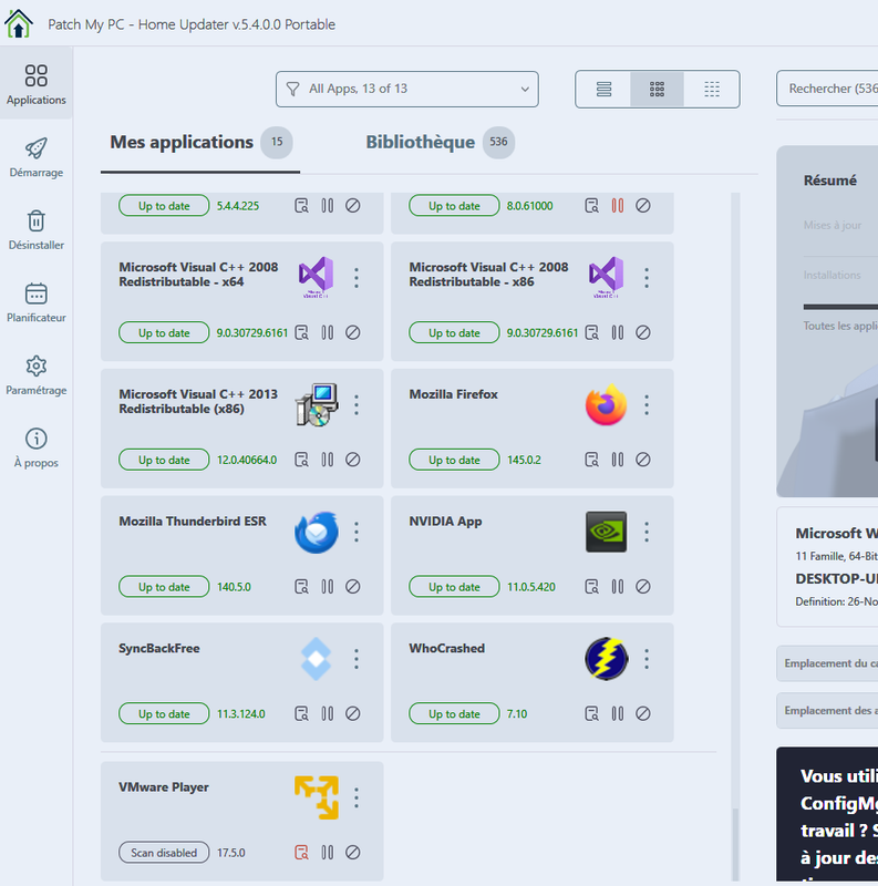 Capture d écran Visuel Parch My Pc 2025 11 26 154000