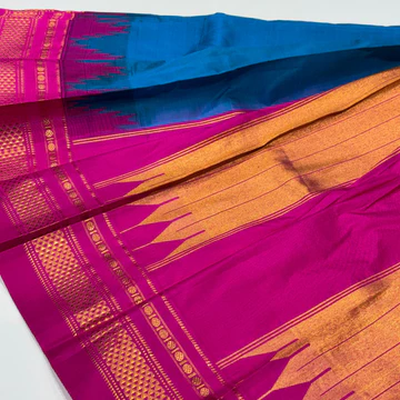 Pure Silk Ilkal Saree Temple Border Rajsilkvilla