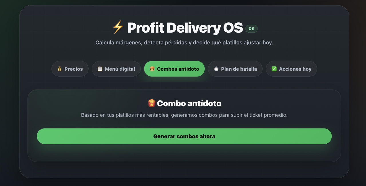 Combo antídoto de Profit Delivery OS